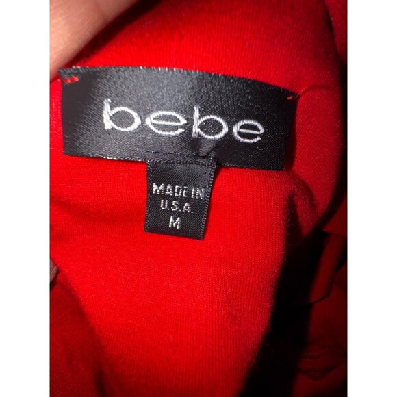 Sexy Bebe Classic Red V-Neck Tie Back Top M Pinup Retro Shirt Tight Y2K Classic - Picture 5 of 7